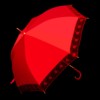 婚庆结婚新娘伞接亲出嫁大红伞纯色长柄，蕾丝边喜庆全自动雨伞