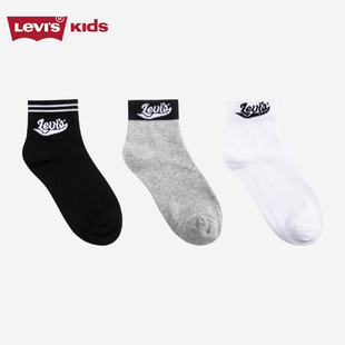 Levi's李维斯儿童童装中性童袜2024夏季3双装宝宝运动短袜子