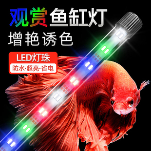 鱼缸灯led防水灯超亮潜水灯全光谱三挡可调增艳赏鱼灯水族箱灯管