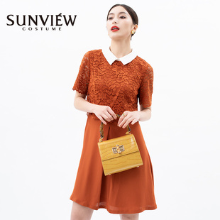 sunview尚约21春夏，可拆卸娃娃，领假两件蕾丝连衣裙夏季女裙子