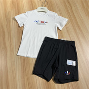 Adidas阿迪达斯三叶草夏季中小童休闲短袖T恤短裤运动套装GN7413