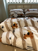 童趣可爱咖条狗狗全棉床上四件套纯棉1.5m1.8宿舍被套床单三件套