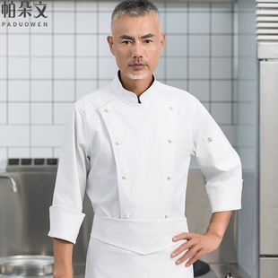 chefworks雪沃星级酒店高端会所餐厅厨师长工作服长袖行政总厨烹