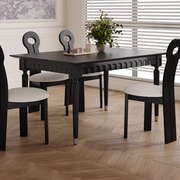 吉诺威 法式餐桌北欧设计师复古全实木长方形饭桌小户型伸缩桌子