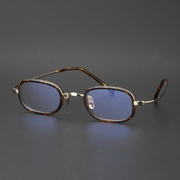 配高度近视眼镜男吴镇宇同款复古眼睛框板材，纯钛眼镜架女小框5004
