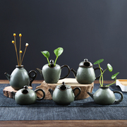 小茶壶花器水培小花瓶陶瓷创意简约中式家居，装饰客厅电视柜摆件