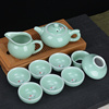 高档青瓷茶具套装盖碗茶壶，鱼杯套装龙泉青瓷，彩鲤鱼茶具套装包