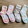 外贸出口日本女士袜子常规春季纯棉点点甜美提花吸湿常规常规短袜
