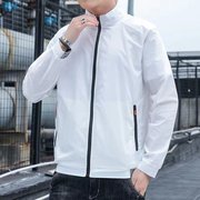 防晒衣男2024夏季外套透气薄款防紫外线防晒服纯色立领夹克皮肤衣