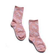 亲子袜子女春秋款少女袜，粉色袜儿童纯棉袜，女童全棉袜