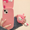 粉色立体翻盖电话机kitty猫适用iPhone15promax苹果14手机壳13硅胶软壳11网红14pro个性少女12pro保护套