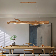 日式侘寂风餐厅灯木头，茶室树m枝民宿，装饰吊灯禅意创意个性吧台灯