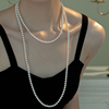 多种戴法长款珍珠项链正圆强光施家珍珠毛衣链多层轻奢高级感法式