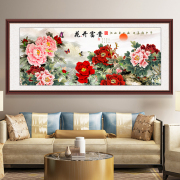 牡丹花开富贵墙贴纸，贴画自粘装饰画卧室客厅，沙发电视背景防水壁纸