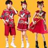 六一大班开场舞中国范红色(范红色)蓬蓬裙幼儿园中国风，演出儿童古筝合唱服