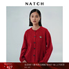 natch南枳新年红色，绞花针织开衫，女2023冬季圆领套头毛衣质感