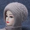 帽子女冬季针织毛线帽中老年人妈妈冬天围巾围脖保暖一体风雪冬帽