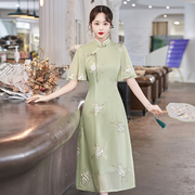 新中式年轻款少女复古改良旗袍夏季2023中国风复古绣花连衣裙