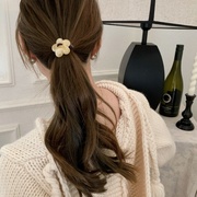 韩国水墨纹理亚克力花朵发圈，时尚串珠发绳马尾扎头发皮筋头绳女