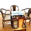 生产仿古明代藤编的藤椅，家具五件套可作接待桌