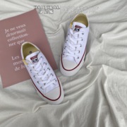 匡威converseallstar经典，款小白鞋，纯白色低帮夏季帆布鞋101000