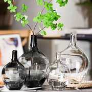 日式大肚子玻璃花瓶客厅卧室餐桌落地装饰摆件