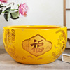 景德镇陶瓷器中国红纯黄色聚宝盆，招财进宝鱼缸乌龟缸风水师