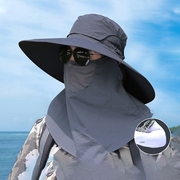 遮阳帽男士防晒帽，户外钓鱼夏季防紫外线，面罩太阳帽渔夫帽子大帽檐
