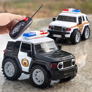 遥控警察车电动无线仿真小汽车2男孩4宝宝1一3岁儿童玩具生日礼物