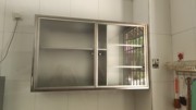 定制不锈钢玻璃推拉门吊柜厨房，家用碗柜阳台，浴室挂墙壁橱柜置物柜