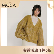 selectmoca编织v领纯色开衫，毛衣外套宽松舒适日本直邮30001171