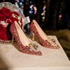 秀禾服婚鞋女秋季法式中式结婚新娘鞋红色高跟鞋子不累脚