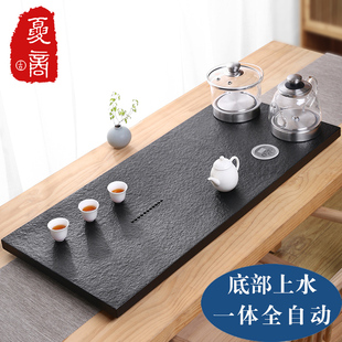 茶盘套装一体全自动上水，烧水壶煮茶家用电磁炉，石头茶具乌金石茶台