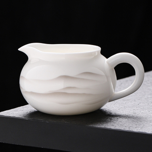 羊脂玉瓷白瓷茶具公道杯家用泡茶分茶器茶杯茶海公杯功夫茶具配件