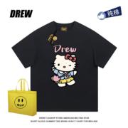 drew潮牌HelloKitty美式短袖T恤可爱卡通夏季新款男女纯棉上衣ins
