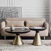 北钢化玻璃茶几桌客厅家用圆形金属桌子轻奢现代小户型沙发边欧几