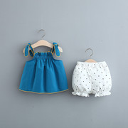 宝宝夏季洋气套装1-3岁婴儿衣服，2小女童，可爱娃娃衫短裤时尚两件套