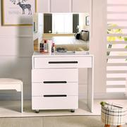 代发卧室梳妆台白色现代简约多功能钢琴烤漆小户型，伸缩送妆凳