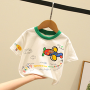 男女童洋气卡通短袖t恤儿童，2024夏装宝宝，1-3岁小童半袖纯棉体恤衫