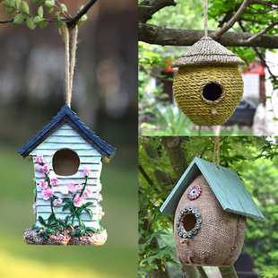 户外庭院树脂创意鸟窝鸟巢，别墅花园景观，园艺布置造景装饰挂件摆件