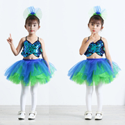 六一儿童演出服蓬蓬纱裙亮片幼儿园舞蹈表演服女孩公主裙红黄绿色