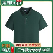 墨绿t恤polo衫印字logo刺绣工作服定广告制做工衣文化衫通用ts188