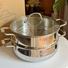 304不锈钢蒸锅煮汤锅，一体家两用多层蒸屉蒸笼，电磁炉燃气灶2830cm
