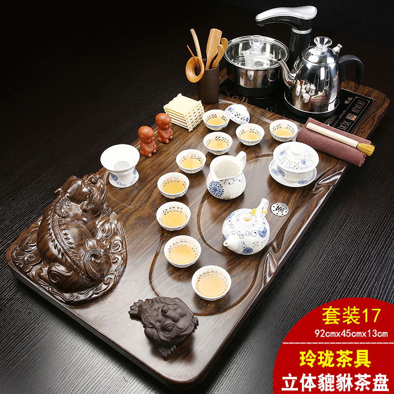 家用茶具套装全自动电磁炉四合一功夫紫砂实木茶盘大号茶台海简约|msdalam kategori pinggan mangkuk, set teh, Pakej teh - dari Buy2taobao.com untuk memberikan perkhidmatan ejen Taobao profesional membeli