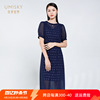 umisky优美世界商场同款夏季法式复古网纱拼接波点连衣裙SI2D1007