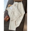 轻奢气质高级感套装女夏季西装马甲垂感白色亚麻阔腿裤时髦两件套