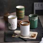 华联日式复古简约餐具，手绘餐厅和风，陶瓷杯水杯茶杯寿司韩式杯