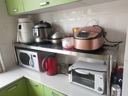 不锈钢置物架单层台面架微波炉架烤箱架菜架橱柜收纳隔层锅架架子