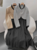 1.3斤秋季韩系淑女两件套短款外套无袖连衣裙套装时尚休闲洋气K$3