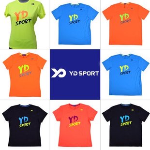 韩国YD SPORT羽毛球服情侣折扣涂鸦字母透气速干短袖T恤
